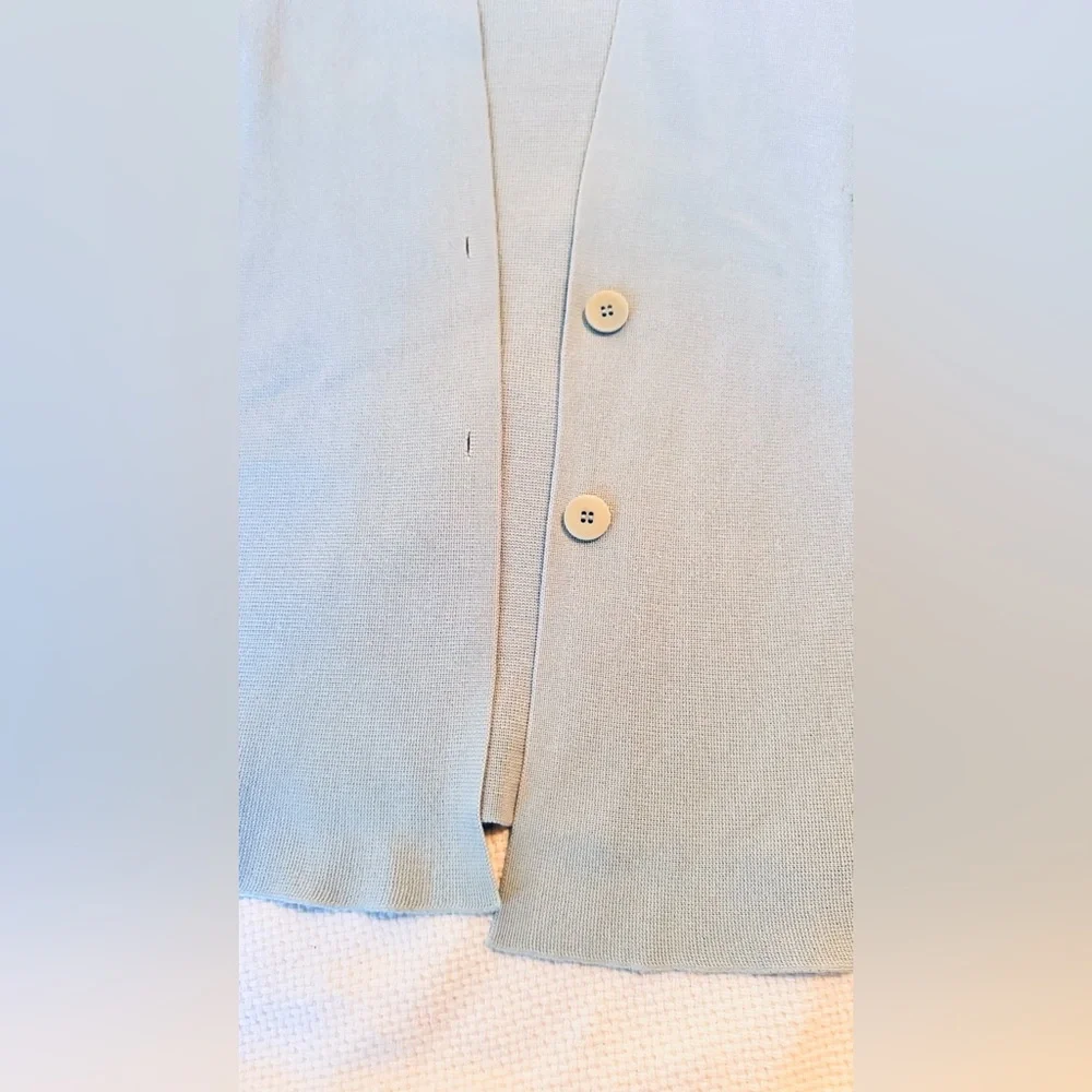 EILEEN FISHER Silk Cotton Pale Sage Green Women's Sweater Cardigan Jacket